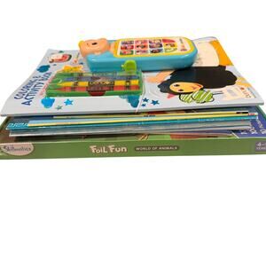 Kids Book, Game, & Activity Bundle - PreSchool Grade School Stickers Gifts